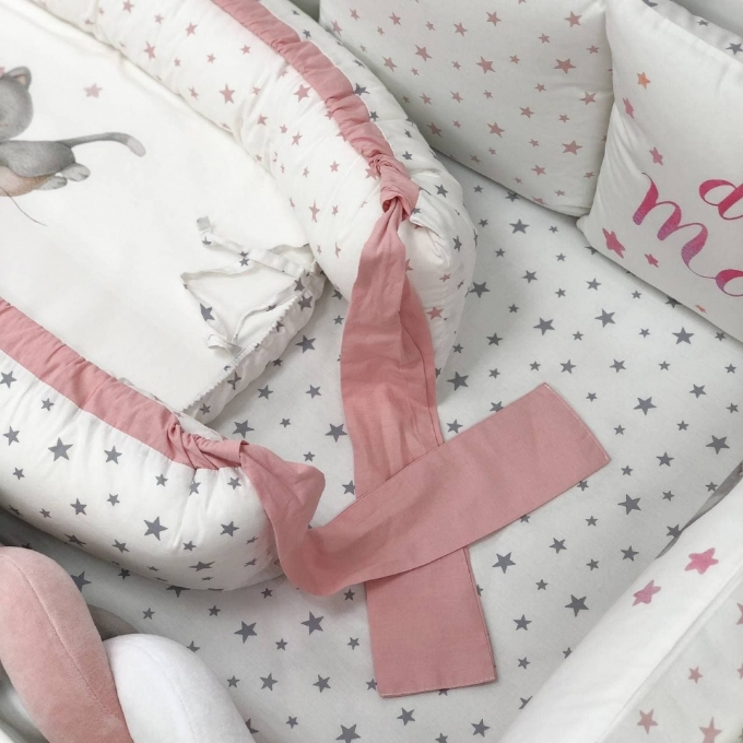 Protectie somn – Baby Nest Pink Cat
